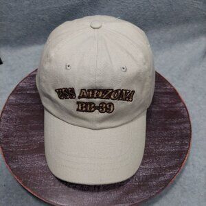 USS Arizona BB-39 Embroidered Adjustable Baseball Cap Beige